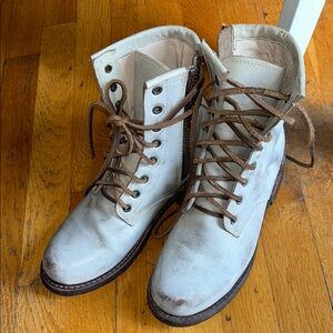 Free Bird Gray Distressed Lace-Up Boots